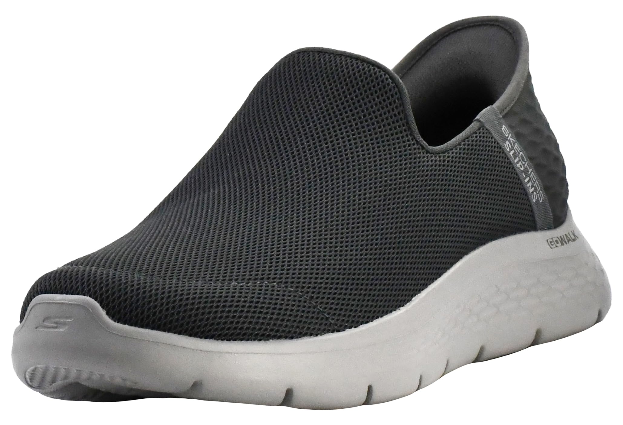 Skechers Men's Go Walk Flex No Hands Hands Free Slip-Ins Sneaker, Dark Gray, 10.5 X-Wide Image