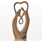 FOLKOR LIFE Velvet Flocked Couple Sculpture, Flocked Statue Modern Abstract Art Figurine for Anniversary, Wedding Gift, Home, Living Room, Bookshelf, Office Decor (Brown)