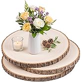 3 Pack 11 Inch Large Wood Slices for Centerpieces,Natural Unfinished Round Wood Ornaments for Crafts,Rustic Wooden Circles & Slabs for Wedding Centerpieces& Christmas Table Decor,DIY Painting Crafts