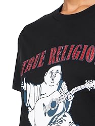 True Religion Women's Buddha Slim Vneck Tee, Jet