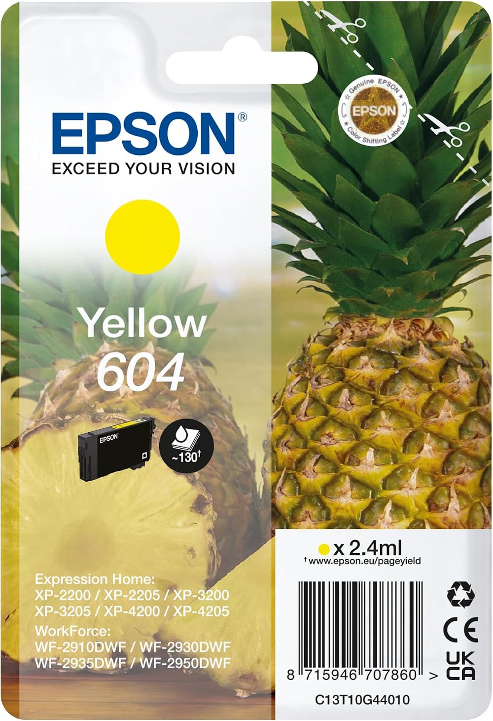 Epson 604 Genuine Yellow Ink Cartridge - Pineapple Series