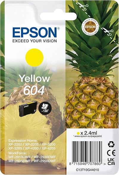 Epson 604 Genuine Yellow Ink Cartridge - Pineapple Series