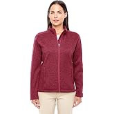 Devon &amp; Jones Ladies Bristol Full Zip Sweater Fleece Jacket, RED HEATHER