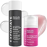 Paula's Choice SKIN PERFECTING 2% BHA Liquid Exfoliant, Salicylic Acid Facial Exfoliator for Enlarged Pores & Pro-Collagen Peptide Plumping Moisturizer, Daily Gel-Cream for Deep Lightweight Hydration
