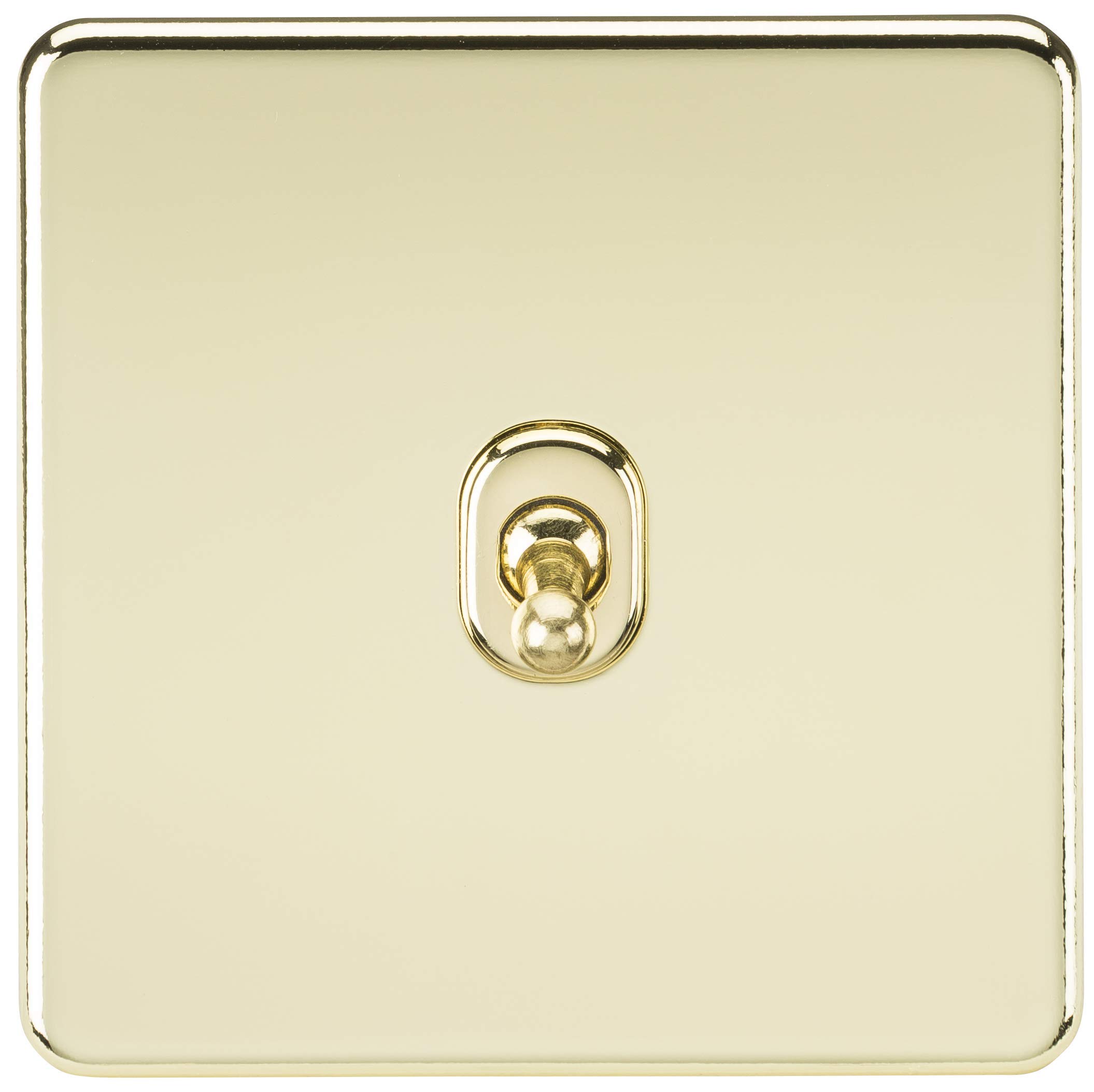 Knightsbridge SF1TOGPB Screwless 10A 1G 2-Way Toggle Switch - Polished Brass