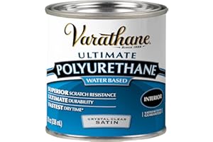 Varathane Water-Based Crystal-Clear Ultimate Polyurethane | Interior Wood Protection | Fast Dry Time | Easy Clean Up | Satin | Half Pint