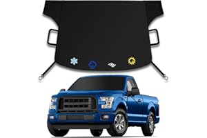 EAMEFIA Windshield Cover For Ice and Snow,New Upgraded Heavy Duty 600D Windshield Snow Cover,Extra Large Size (75"x45"),Windproof winter Frost and Deicing Awning Suitable Fzor Cars, Trucks, SUVs（Black)