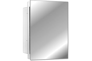 Mirrors and More 16" x 22" Medicine Cabinets for Bathroom with Mirror - Frameless Pencil Edge, Recessed, Modern Home Décor, Polish Edge, Adjustable Shelves