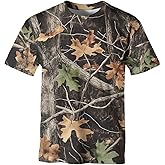 GHUALURU Men's Camo T Shirt Hunting Shirts Short Sleeve Fishing Camouflage Shirt