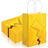 24 Pcs Cartoon Paper Bags Animation Party Gift Bags Red Kraft Treat Bag with Handle Birthday Party Supplies Paper Goodie Bags 8 x 5.1 x 3.1 Inches for Birthday Theme Supplies Baby Shower Decorations