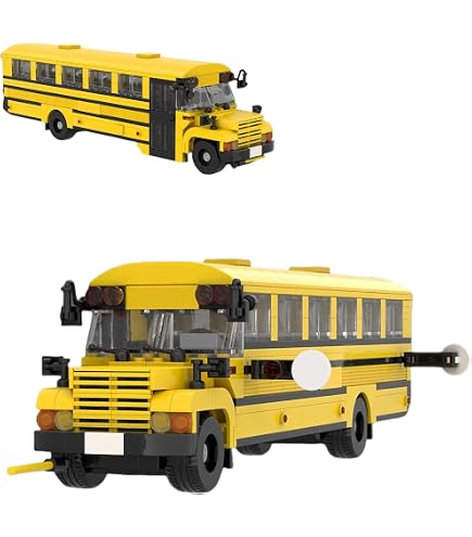 OTONOPI School Bus Building Blocks Set City Town Center Blocks Vehicle...
