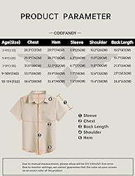 COOFANDY Big Boys Light Blue Button Down Shirt Kids