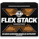 PMD Sports Flex Stack Hardcore 24-Hour Healthy Stack for Increased Muscle Mass, Strength, Reduce Soreness, Libido and Restful Sleep - Methyl Andro Hardcore 90 Capsules, Z-Test 90 Capsules