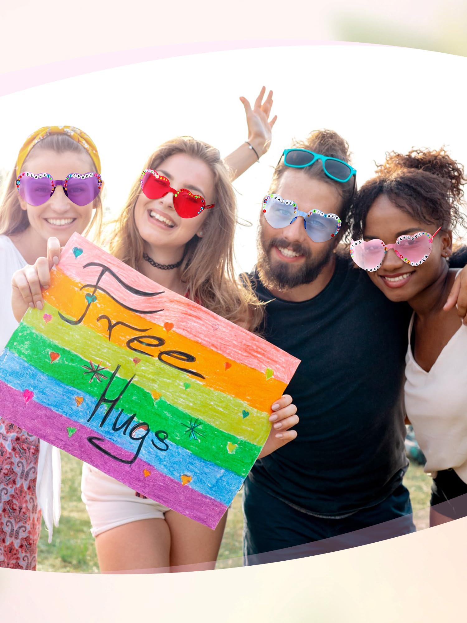 Saysurey 20 Pairs DIY Sunglasses in My Era Popular Singer Party Favors Friendship Sunglasses for 80s Girls Women