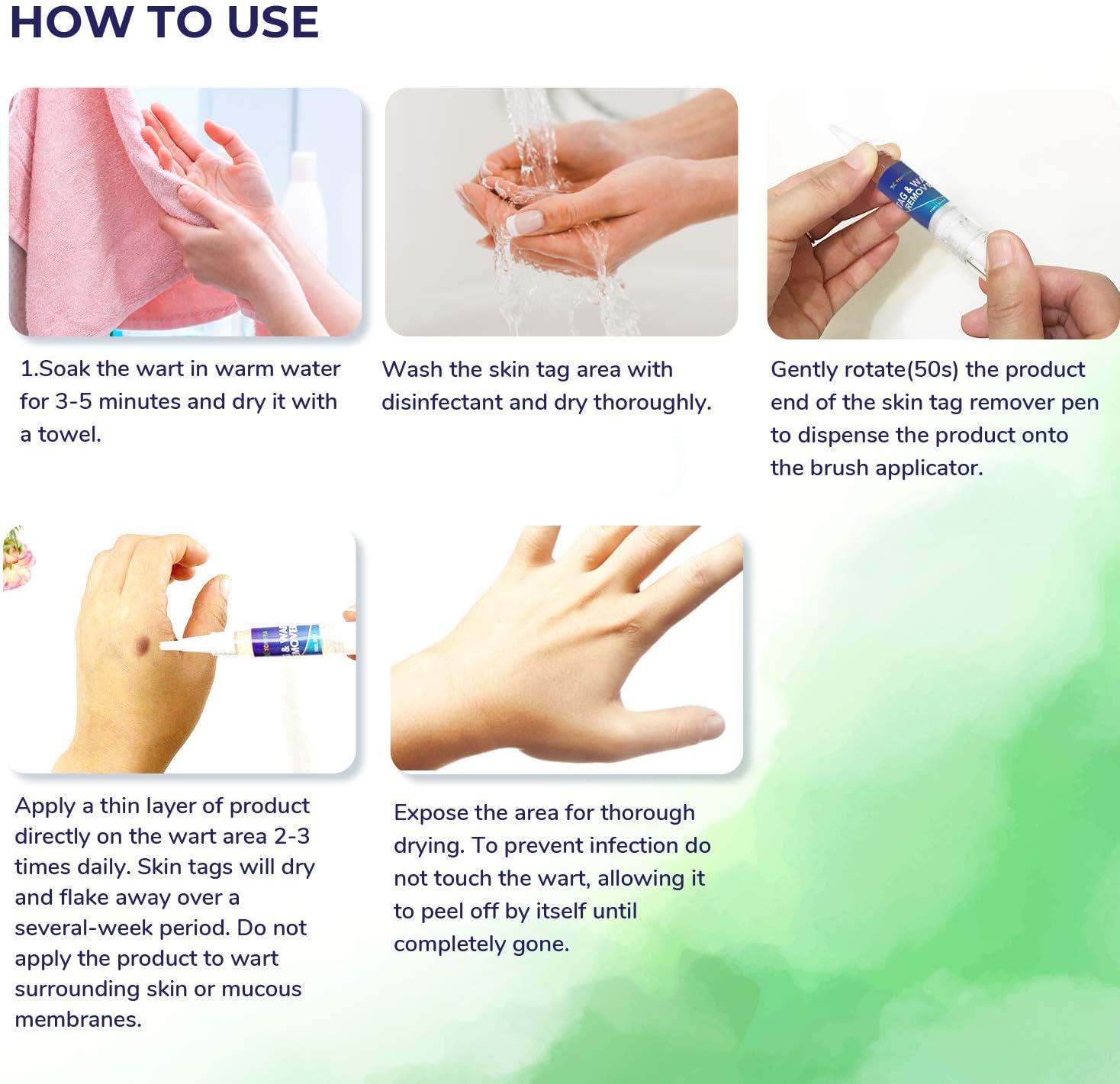 Tomiya Skin Tag Remover - Wart Remover - Quickly Remove Common And Plantar Warts - Corns - Callus -Skin Tag Removal(4 Packs) (Blue): Health & Personal Care