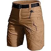 Yevtzl Mens Hiking Cargo Shorts, Quick Dry Tactical Shorts for Fishing Safari, Lightweight Waterproof Short(No Belt)
