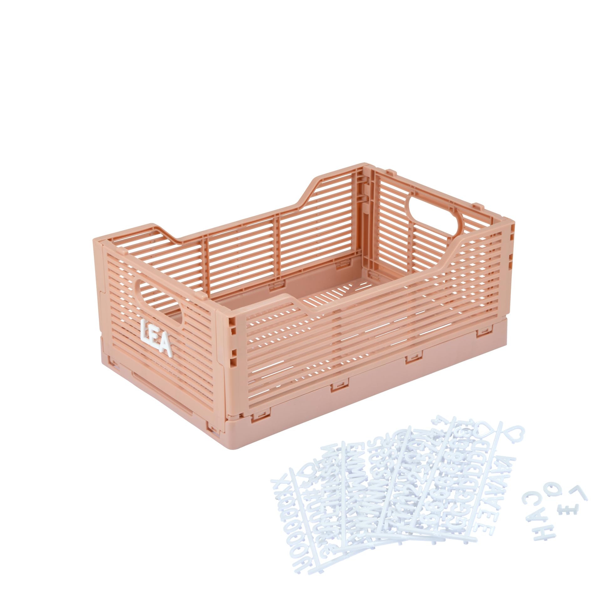 Homéa, Foldable Crate Size M 30 x 20 x H 11.5 cm Stackable Pink