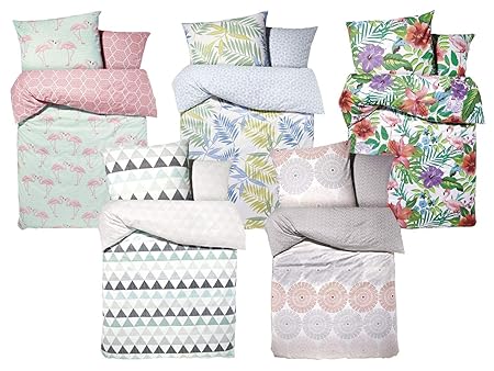 Meradiso Renforce Wende Bettwäsche (Schwarz grüne Dreiecke 155x220)