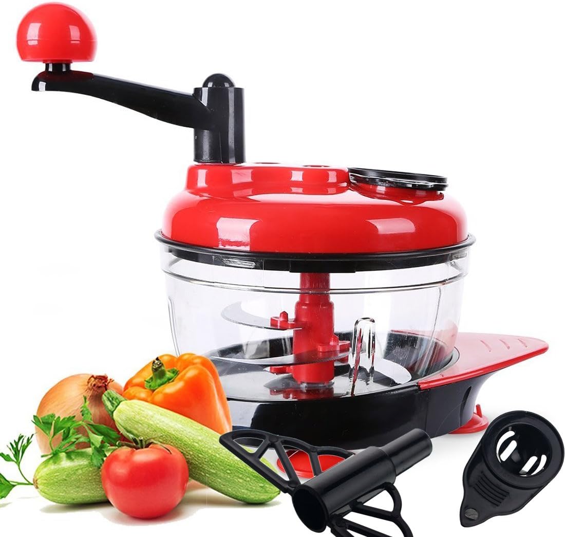2.0L Manual Food Chopper, Fisstina Multi HandPowered Vegetable Fruit