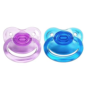 LittleForBig Erwachsene Größe Schnuller Dummy für ADULT Baby ABDL Süßigkeit Glanz Schnullers-Blau&Lila