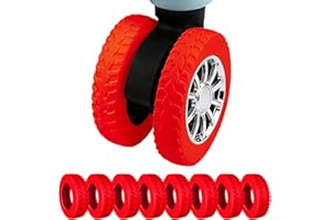 loooghom jiantouwen 8Pcs Luggage Wheel Covers,Silicone Suitcase Cover for 2-2.4'' Spinner Wheel, Red, 2-2.4 inches, Luggage W