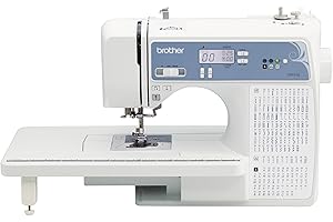 Brother Sewing and Quilting Machine, Computerized, 165 Built-in Stitches, LCD Display, Wide Table, 8 Included Presser Feet, White, 20x12x17