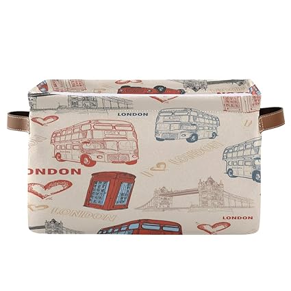 ALARGE Aufbewahrungskörbe für Valentinstag, abstraktes London-Muster