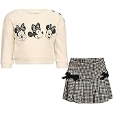 Magic Threadz Disney Clothes Minnie Mouse Baby Girls 2-Piece Skort Set – Long Sleeve Top & Plaid Skort Outfit Set (12M–24M)