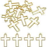 PATIKIL Alloy Open Back Bezel Pendants, Cross Shape Hollow Resin Pendant Frame for DIY Crafts Earrings Necklace Bracelet Making