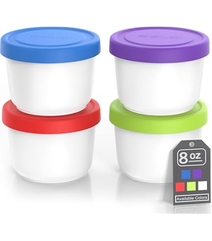 Pack De 4 Recipientes Para Helados - Compatible Con Heladeras NC299AMZ, NC301, NC300S, Apto Lavavajillas