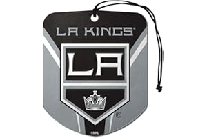 FANMATS 61597 NHL Los Angeles Kings Hanging Car Air Freshener, 2 Pack, Black Ice Scent, Odor Eliminator, Shield Design with Team Logo