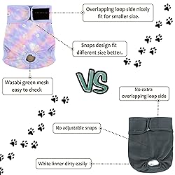 Grecle 3 Pack Female Dog Diapers - Reusable Diapers
