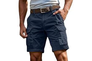Men Cargo Shorts with Pockets Casual Knee Length Lightweight Shorts Stretch Outdoor Hiking Travel Work Short Pants