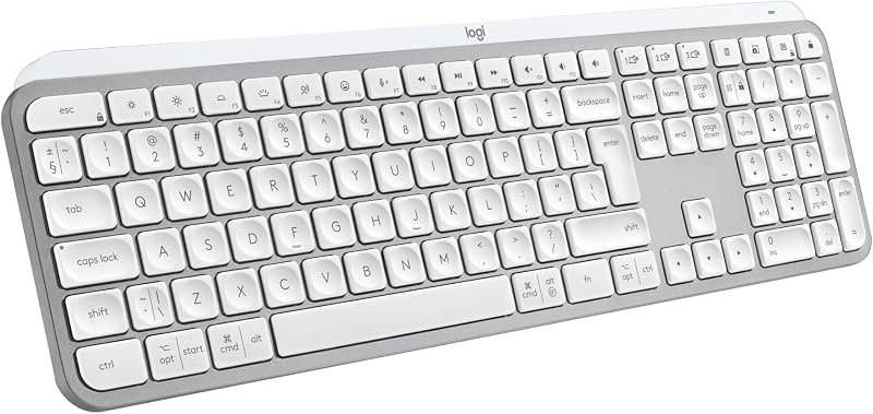 Logitech MX Keys S Wireless Keyboard UK Pale Grey Bluetooth USB‑C Backlit