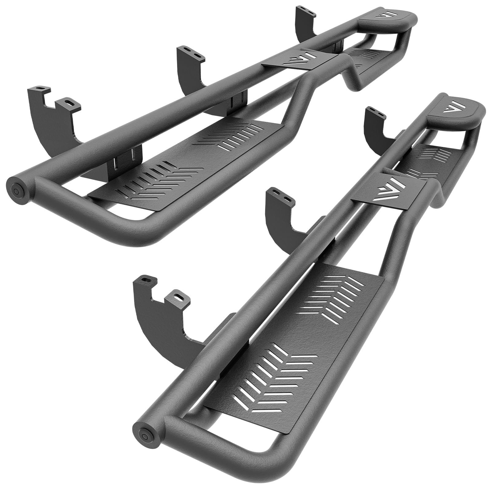 YZONA Two Raised Steps Running Boards Side Steps Compatible with 2024 2025 2026 Toyota Tacoma Double Cab & Crew Cab (4 Full-Size Doors), Heavy-Duty Carbon Steel Nerf Bar Side Rails Rock Sliders Image