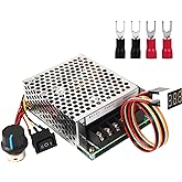 PWM DC Motor Speed Controller, DC 10-55V / Rated 40A / Max 60A LED Display Stepless DC Motor Controller with Adjustable Potentiometer &amp; LED Display Screen &amp; Forward-Brake-Reverse Switch