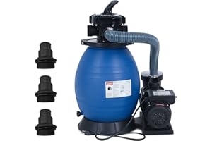Oarlike Sand Filter Pump 0.35 HP with 13 Inch Tank for Above Ground Pools 2450GPH Swimming Pool Pump w/Sand Filters System