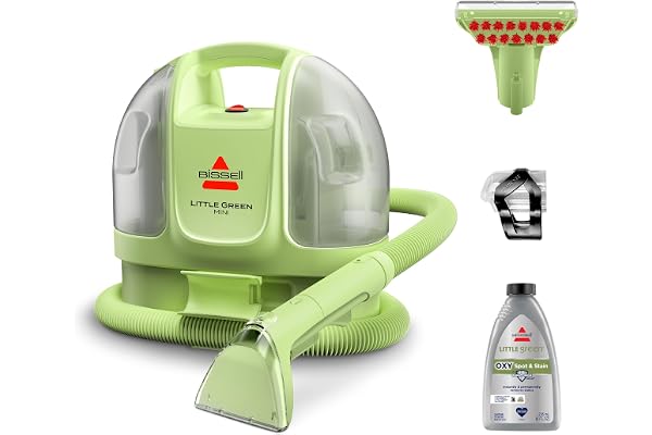 BISSELL Little Green Mini Corded Portable Carpet and Upholstery Deep Cleaner, Car Detailer, Lightest Little Green at 7 lbs, T