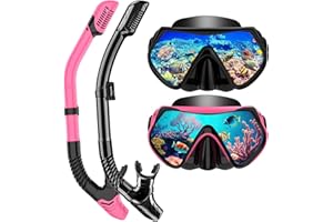EZIRE Snorkeling Gear for Adults, Dry-Top Snorkel Set Scuba Diving mask, 180°Panoramic Wide View Professional Snorkeling Gear Breathing Freely Snorkel Mask