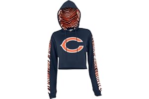 Zubaz NFL Women's Team Graphic Crop Top Hoodie with Hood Liner (X-Small - 3X-Large)