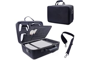 Dollox Hard Shell Carrying Case for PS-5 Travel Case, Play Station-5 Protective Storage Bag Compatible with PS-5 Pro Controller, Headset, Host Base, Game Cards Accessories, Shockproof & Waterproof