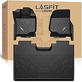 LASFIT Floor Mats for Ford F-150 2015-2026 | F150 Lightning 2022-2025 SuperCrew (Rear w/o Fold Flat Storage) Carpet Floor All Weather Protector TPE Truck Liners- 1st & 2nd Row, 3pcs Black