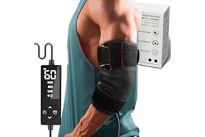 CREATRILL Elbow Heating Pad for Tendonitis and Tennis Elbow, Flexible Arm Heating Pad Sleeve，Tennis Elbow Heated Brace with Moist Heat Option