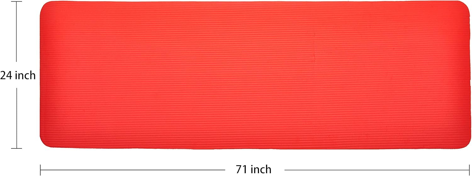 BalanceFrom GoCloud All-Purpose 1-Inch Extra Thick High Density Anti-Tear Exercise Yoga Mat with Carrying Strap (Red) : Sports & Outdoors