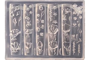 Sturdy Nails Art Embossing Mold 3D Rose Flowers Silicone for Creative Resin Casting and Nails Decoration Projects Silicone Em