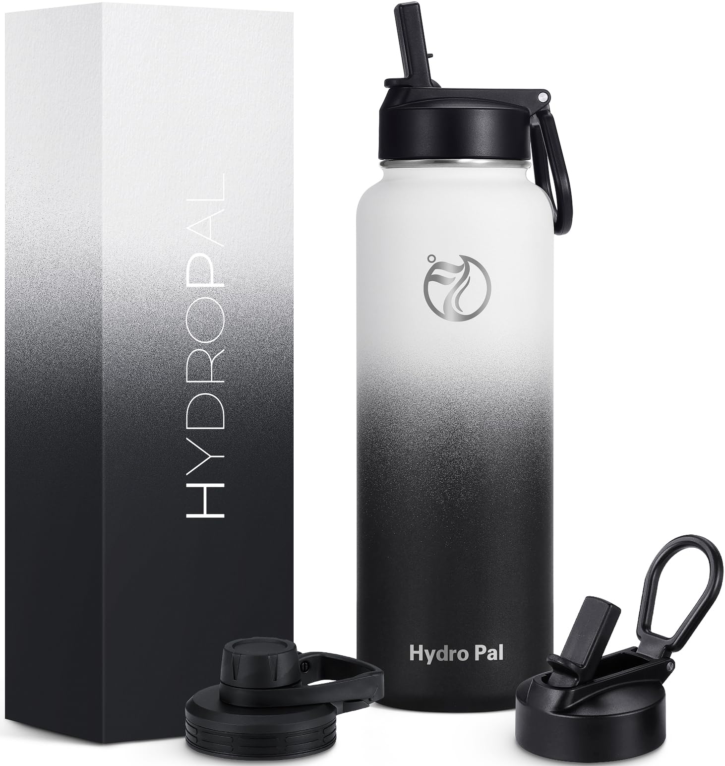 HydroPal Vacuum Insulated Stainless Steel Water Bottle, 1.9L/1.2L/1L/750ml/500ml- 2 Lids (Straw Lid and Spout Lid), 2 Straws Water Bottle for 12 Hours Hot & 24 Hours Cold, Great for Work, Travel — image 1