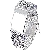 eJewelryPlus 23 mm Heavy Solid Sterling Silver Triple 3 Row Cuban Link ID Bracelet Handmade in USA 8 Inch 65 Gram