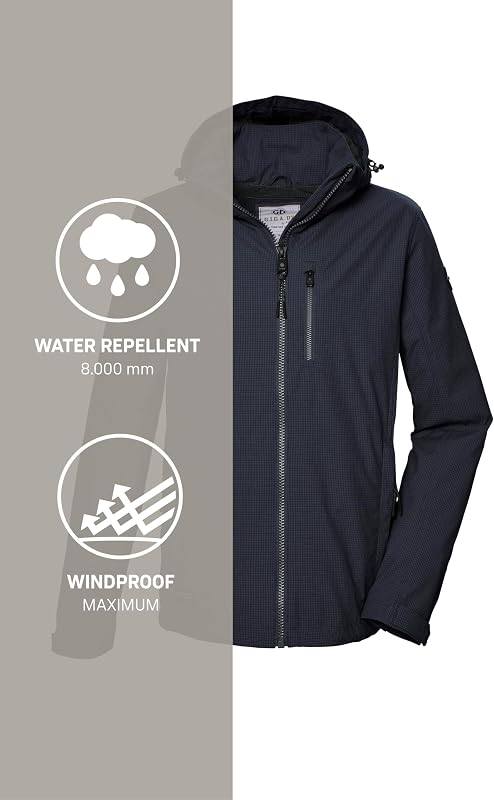 Hombre Chaqueta softshell/chaqueta de exterior con capucha con cremallera GS 82 MN SFTSHLL JCKT, dunkelnavy, XL, 43117-000