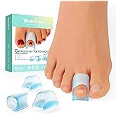 Welnove Hammertoe Corrector - 6 PCS Toe Splints Realign Bent, Curled, Crooked, Claw, Hammer Toes - Toe Straighteners for Men and Women, FSA or HSA eligible - Blue