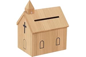 Amcortn Offering Boxes for Church - Prayer Request Box, Wood Church Offering Collection Tithing Donation Fundraising Box 9.1 x 6.7 x 11.8 in